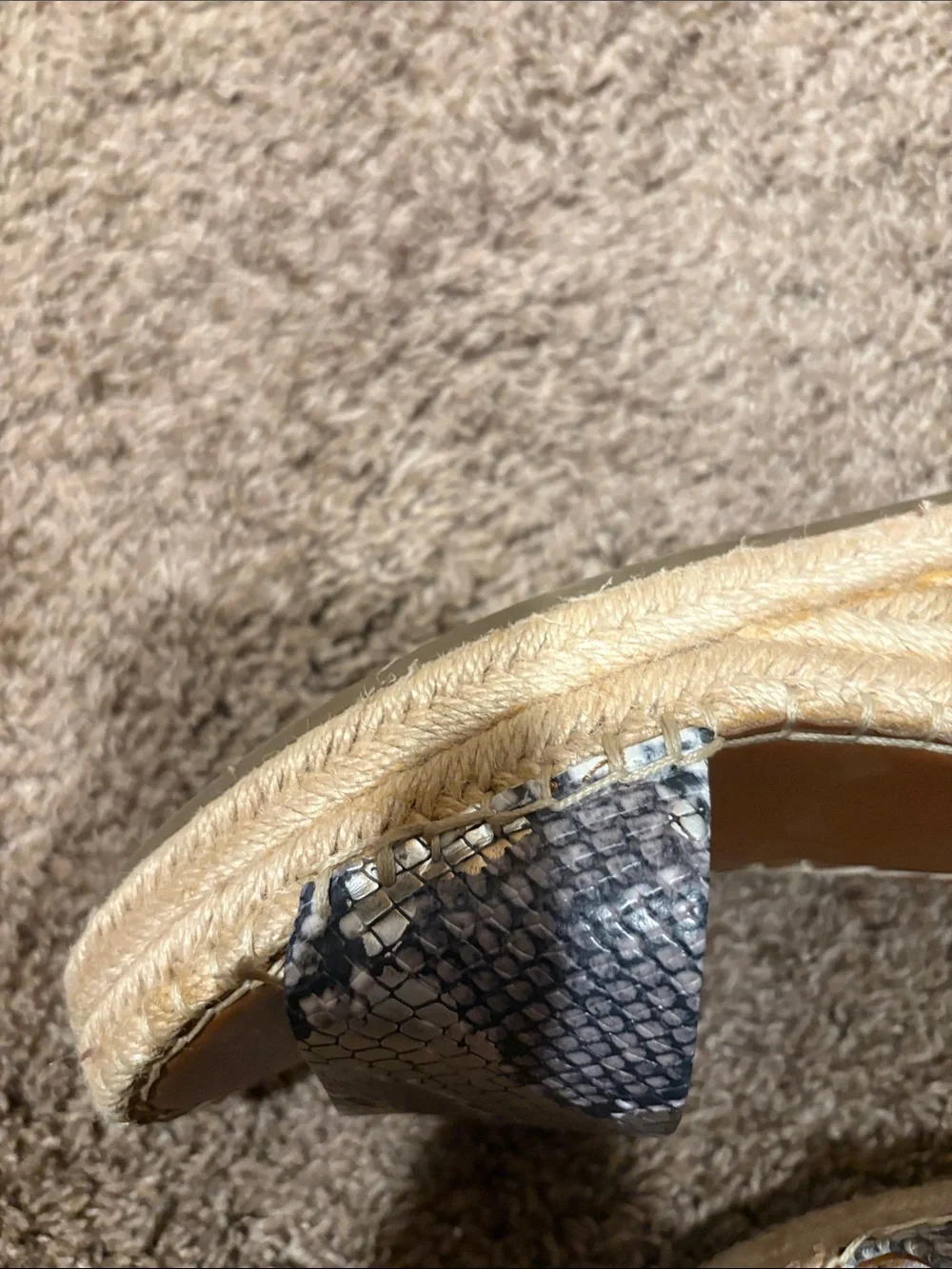 Franco Sarto Snake-Print Espadrille Wedge Sandals - Brown/Gray